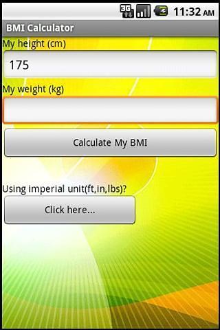 身高体重指数(BMI)计算器(公制)_安卓身高体重