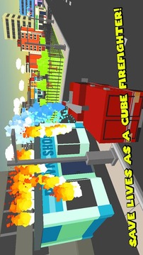 Cube Fire Truck: Firefighter游戲截圖4