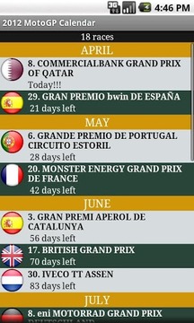 2014 MotoGP Calendar游戲截圖2