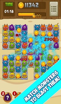 Funny Monsters- Fun Match 3游戲截圖1