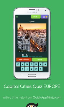 Capital Cities Quiz EUROPE游戲截圖1