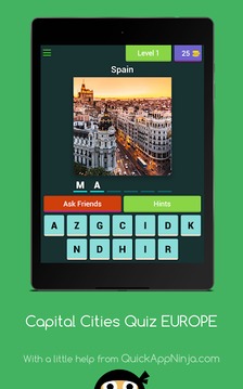 Capital Cities Quiz EUROPE游戲截圖5
