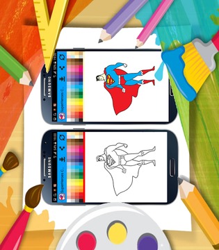 SuperHeroes Coloring Book游戲截圖3