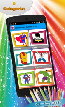 SuperHeroes Coloring Book游戲截圖2