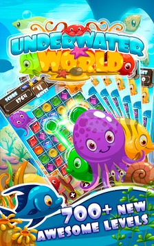 Underwater World Match 3 fish游戲截圖5