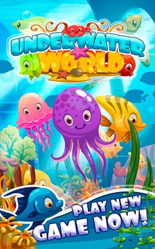 Underwater World Match 3 fish游戲截圖1
