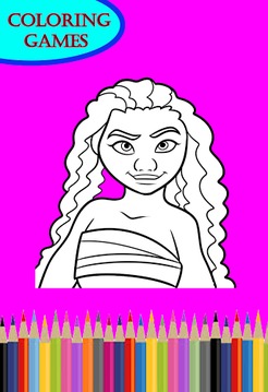 coloring book dora and moanna游戲截圖1
