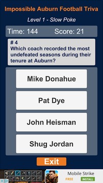 Insane Auburn Football Trivia游戲截圖2
