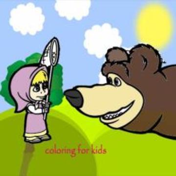 coloring book-masha & mishka游戲截圖2