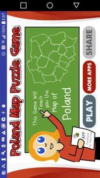 Poland Map Puzzle Game Free游戲截圖1