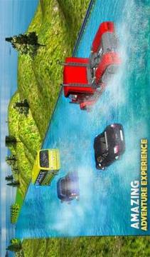 Floating Water Coach Bus Traffic Race游戲截圖2