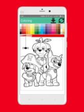 Coloring Paw Books Patrol游戲截圖1