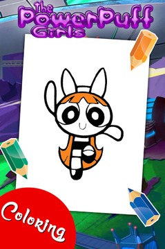 Girls Coloring for Power Puff游戲截圖3