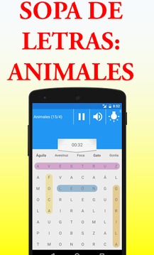 Sopa de letras de animales游戲截圖4