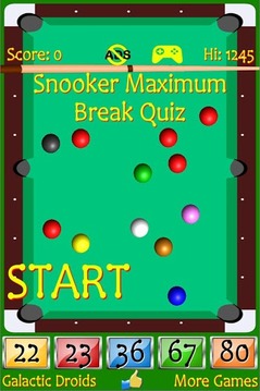 Snooker Maximum Break Quiz游戲截圖4