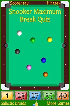 Snooker Maximum Break Quiz游戲截圖5