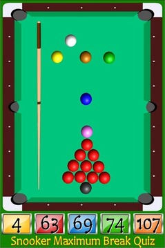 Snooker Maximum Break Quiz游戲截圖1