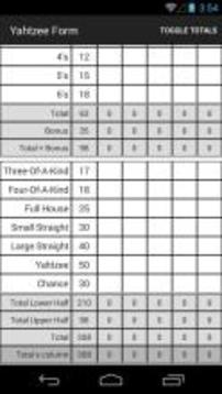 Yahtzee Score Form游戲截圖2