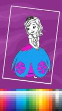 Princess Sofia Beauty Coloring Game游戲截圖2
