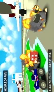 Blocky Monster Truck Smash游戲截圖3