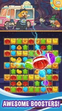 Jelly Sweet - Lollipop Crush match 3 Free Puzzle游戲截圖1