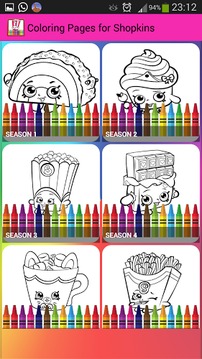 Coloring Book Pages Shopkins游戲截圖3