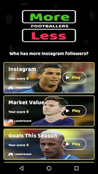 More Or Less Footballers Quiz游戲截圖1