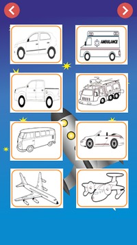 car and vehicle coloring book游戲截圖2