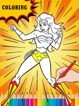 Justice Superhero Coloring Kid游戲截圖2
