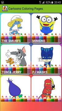 Cartoons Coloring Pages游戲截圖2