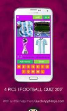 4 PICS 1 FOOTBALL QUIZ 2017游戲截圖1