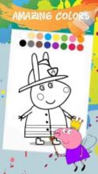 Pepa Happy Pig Coloring Book For Kids游戲截圖3