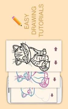 Draw Drawings Lazy Cats from Cartoons游戲截圖2