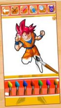 Hero Goku Super Saiyan Coloring Game for Kids游戲截圖4