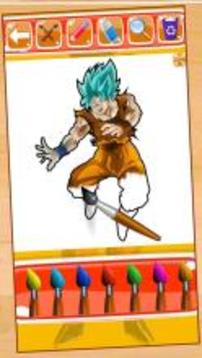 Hero Goku Super Saiyan Coloring Game for Kids游戲截圖2