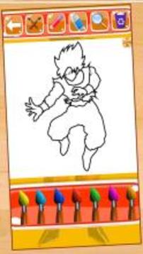 Hero Goku Super Saiyan Coloring Game for Kids游戲截圖1