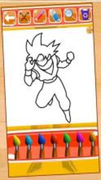 Hero Goku Super Saiyan Coloring Game for Kids游戲截圖3