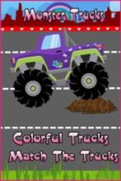 Monster Trucks For Girls:Match游戲截圖1