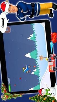 Super Sam Santa Fireman : Snowy Road Game游戲截圖2