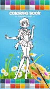 Coloring Sailor Girls游戲截圖3