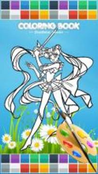 Coloring Sailor Girls游戲截圖1