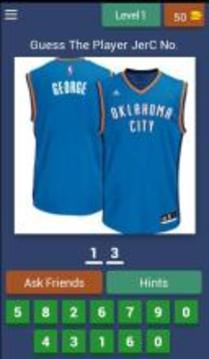 Guess the Jersey Number from season 2017-2018游戲截圖1