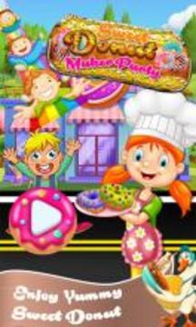 Sweet Donut Maker Party - Kids Donut Cooking Game游戲截圖1