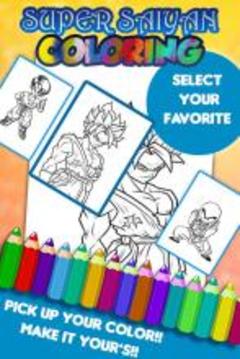 Super Saiyan Coloring Games游戲截圖1