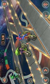 Impossible Superhero Hill Climb BMX Stunt Racing游戲截圖1