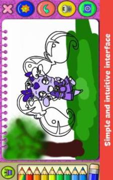 Glitterr Doki forces Coloring Book游戲截圖3