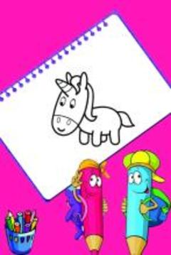 Coloring Unicorn Sandbox Color by Page Book游戲截圖3