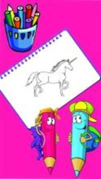 Coloring Unicorn Sandbox Color by Page Book游戲截圖1