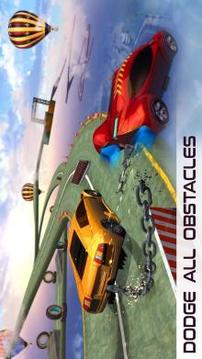 Impossible Flying Chained Car Games游戲截圖2