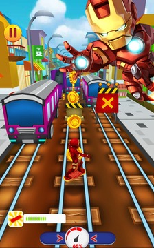 Iron Hero Surfer: Free avengers ironman game游戲截圖1